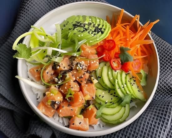 Spicy Salmon Poke Bowl.